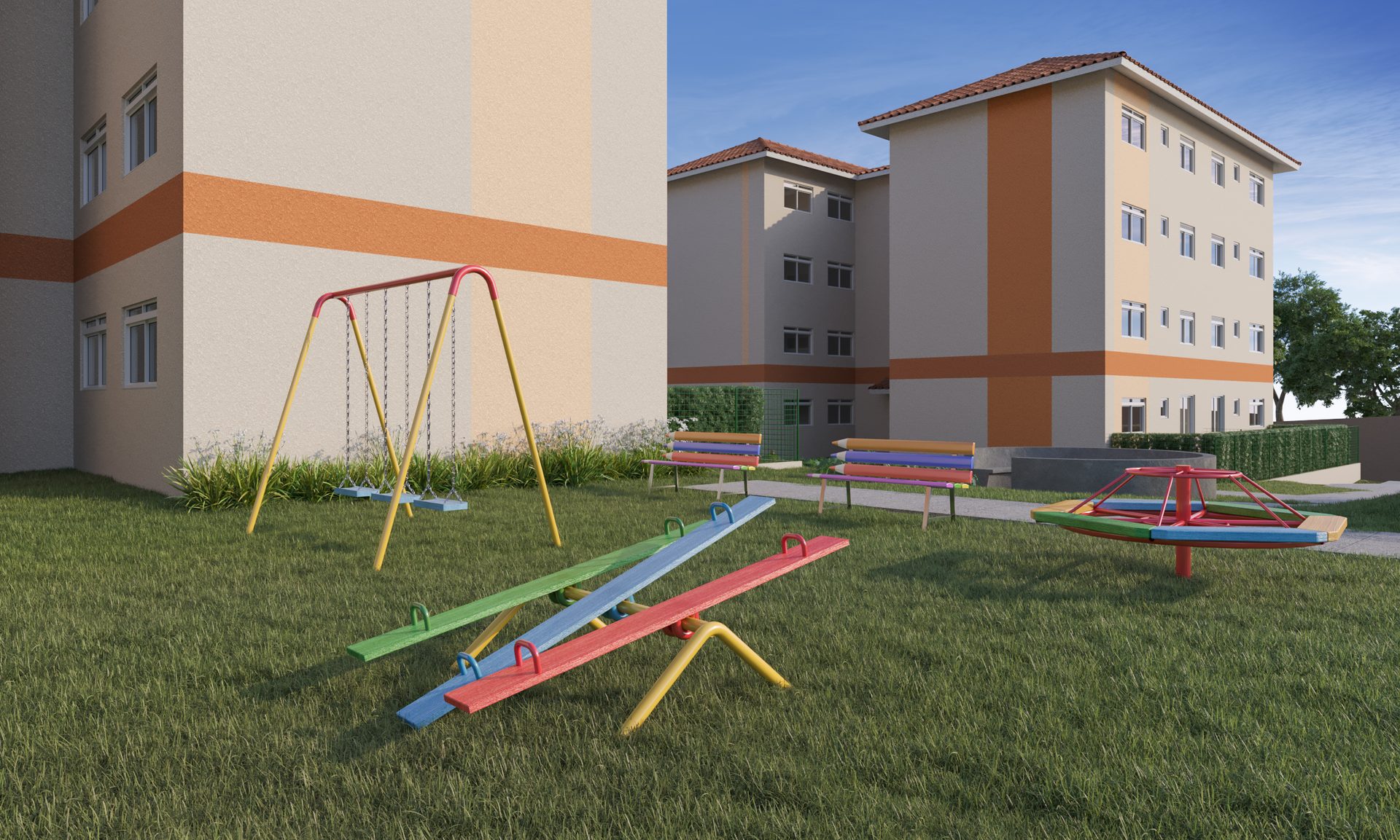 Render do playground do Villaggio Parma
